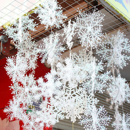 30PCS 11cm White Snowflakes Decorations Christmas Tree Party Charms Christmas Decoration