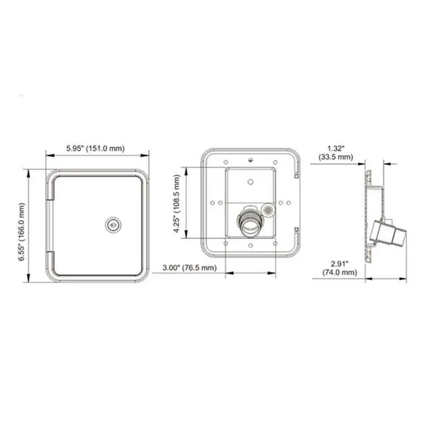 RV Gravity Water Inlet Hatch White Caravan Accessories Parts