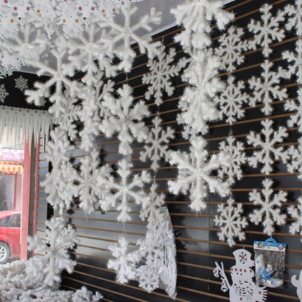 30PCS 11cm White Snowflakes Decorations Christmas Tree Party Charms Christmas Decoration