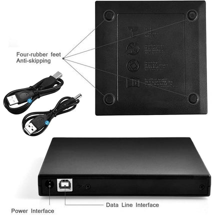 USB External CD DVD ROM Writer Burner Player Drive PC Laptop for Windows Mac - salelink.co.nz