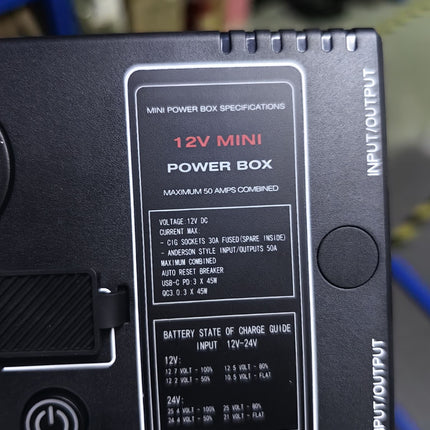12v Mini Power Box 2x Anderson Plug 3 x USB / USB-C 2 x 50a Connectors