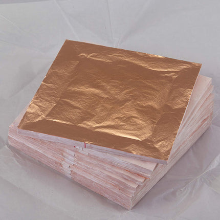 100 Sheets Copper Leaf Foil Paper Gilding Art Craft 14x14cm