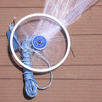 Fishing Net Quick Throw Mono Nylon Mesh Drawstring Chain Bottom Spread