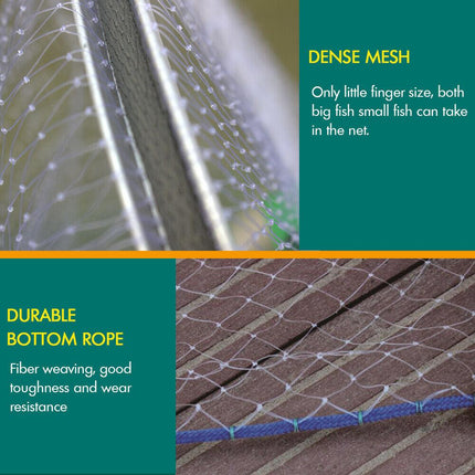 Fishing Net Quick Throw Mono Nylon Mesh Drawstring Chain Bottom Spread