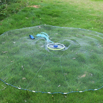 Fishing Net Quick Throw Mono Nylon Mesh Drawstring Chain Bottom Spread