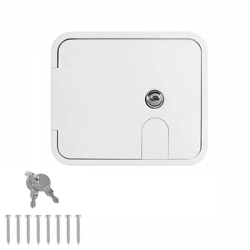 Caravan Utility Door Access Hatch Rectangle 194x165mm RV Motorhome Lock