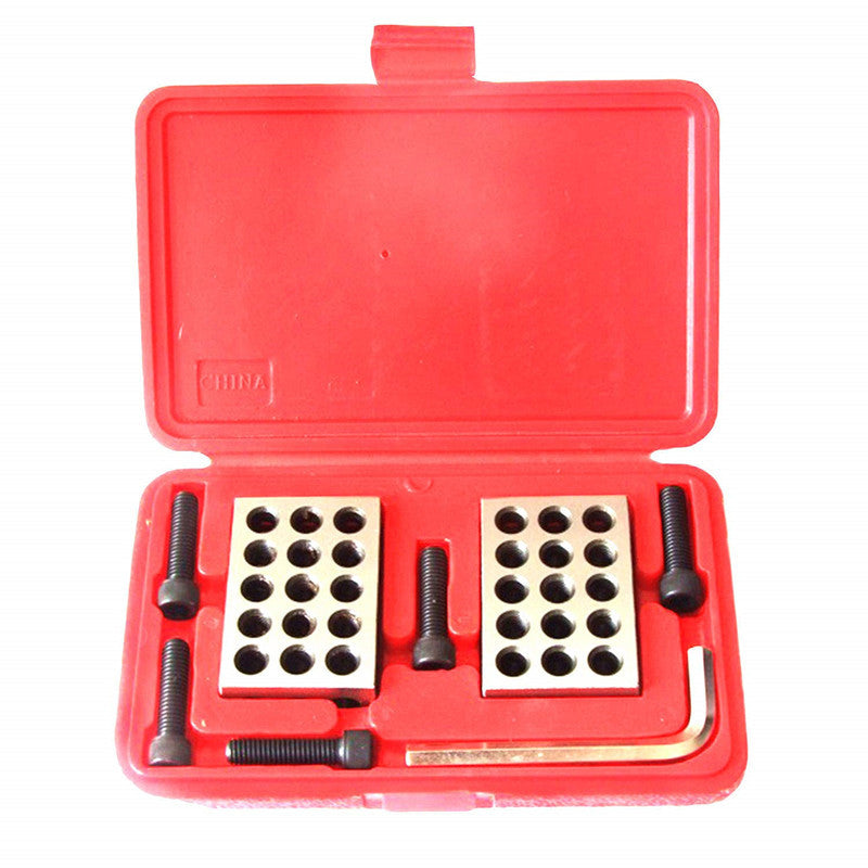 1-2-3 Blocks Matched Pair Hardened Steel 23 Holes (1x2x3) 123 Set with Screws & HEX Key Precision Ground Machinist Set Up Blocks