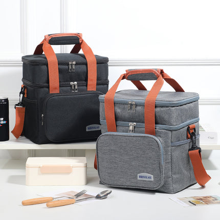 Insulated Lunch Cooler Bag - Black