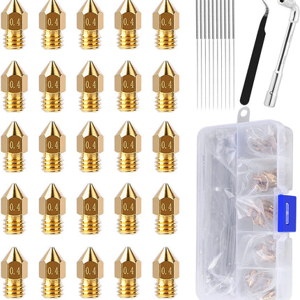 25PCS MK8 3D Printer Extruder Brass Nozzles for Creality Ender 3