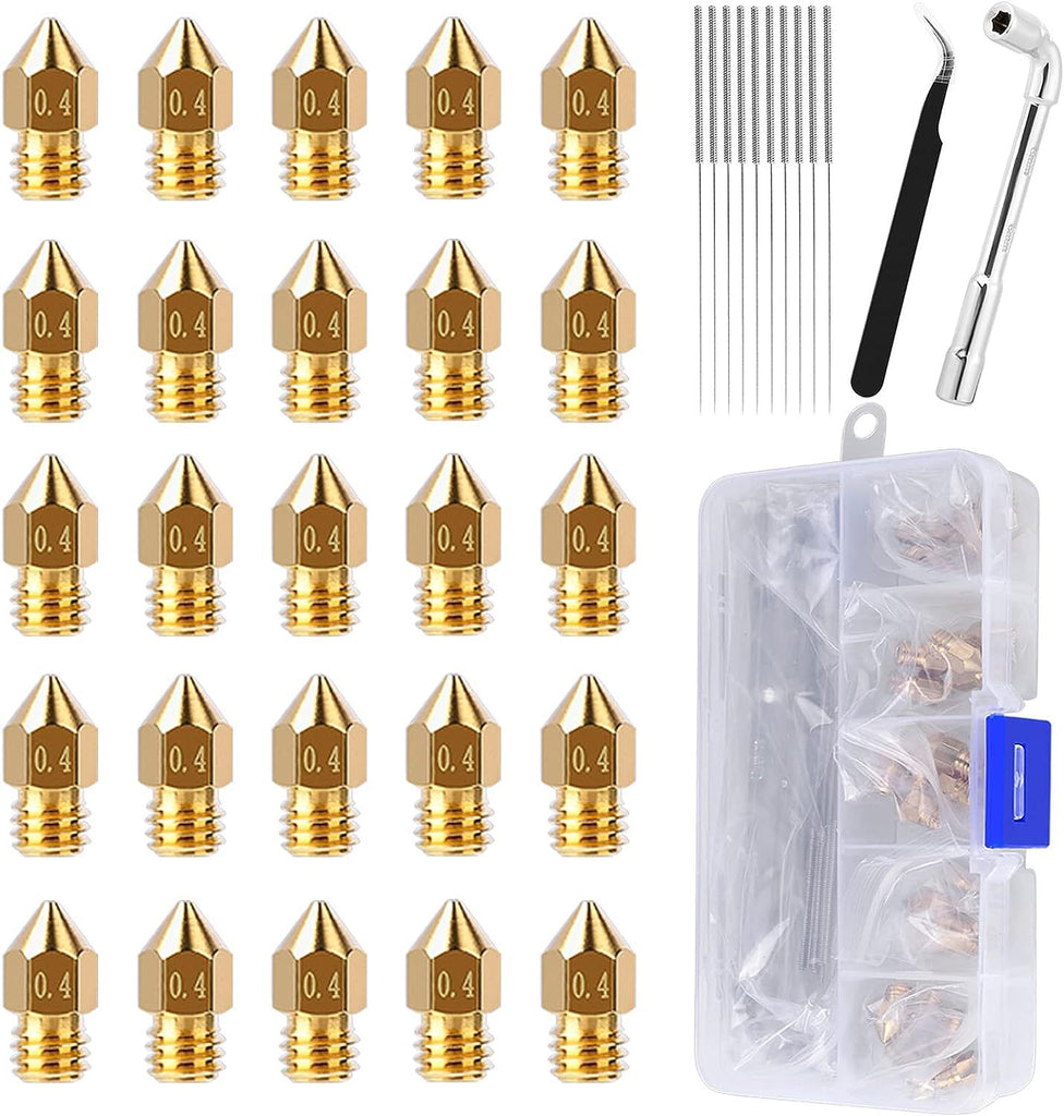 25PCS MK8 3D Printer Extruder Brass Nozzles for Creality Ender 3