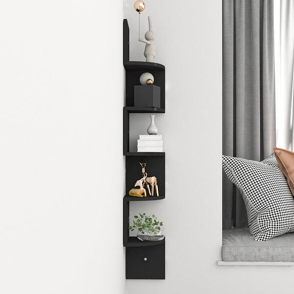 Wall Mounted Corner Shelves Black