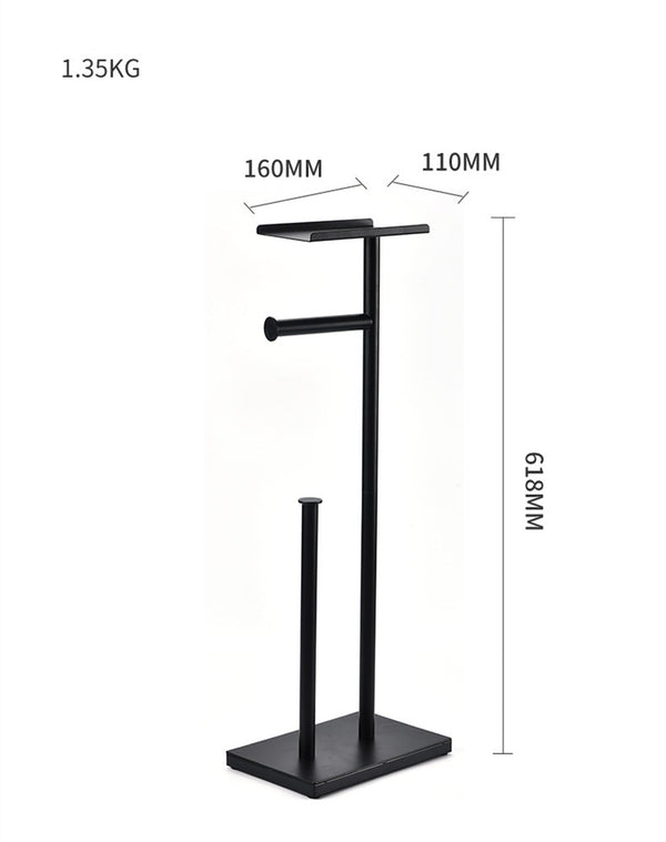 Free Standing Toilet Paper Roll Holder Stand