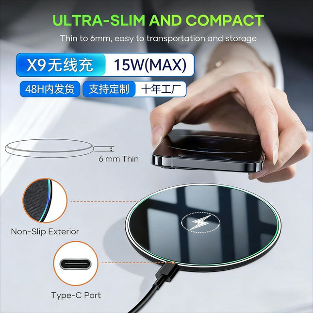 15W Wireless Fast Charging Pad