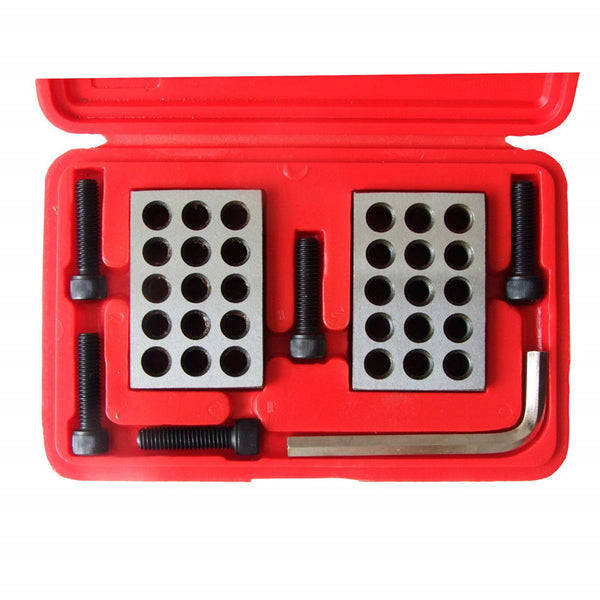 1-2-3 Blocks Matched Pair Hardened Steel 23 Holes (1x2x3) 123 Set with Screws & HEX Key Precision Ground Machinist Set Up Blocks