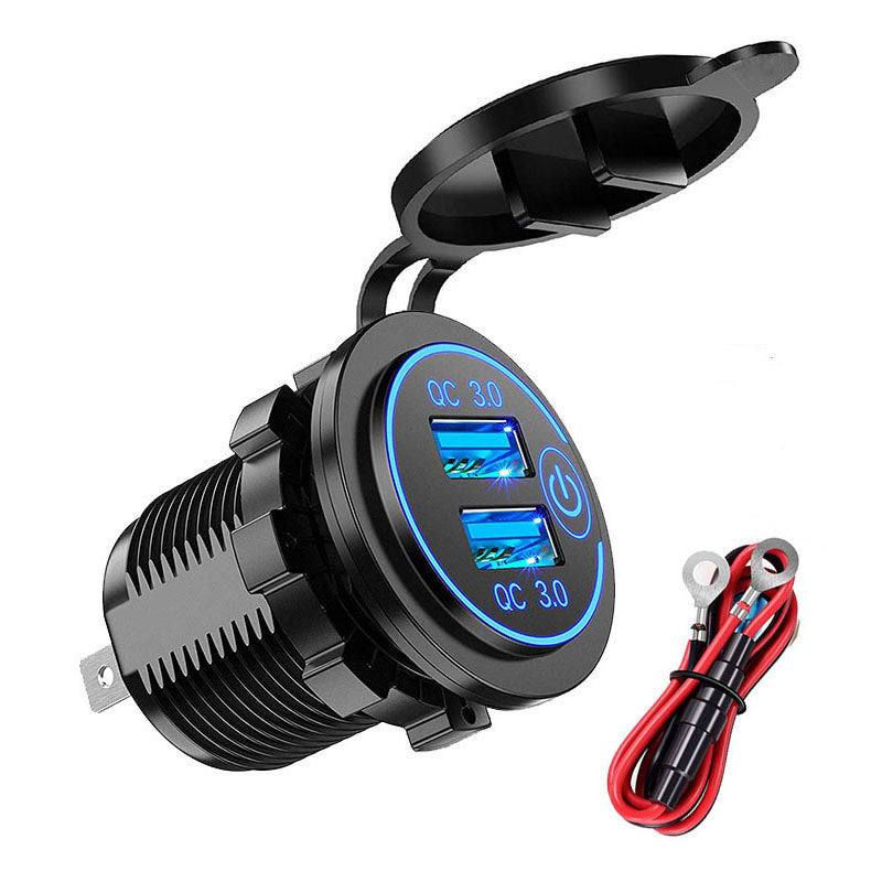 Car Dual USB 12V-24V Charger Quick Charge QC 3.0 Socket Power Outlet