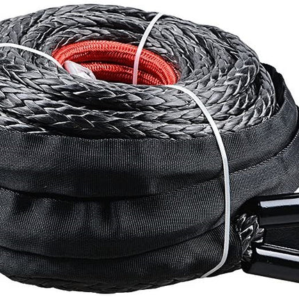 Winch Rope 29M Dyneema Synthetic Car Tow Recovery Cable 4WD BLK - salelink.co.nz