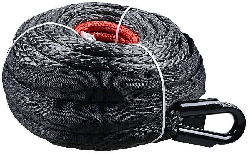 Winch Rope 29M Dyneema Synthetic Car Tow Recovery Cable 4WD BLK