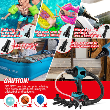 Cordless Air Duster Dust Blower Inflator Cleaner Fits Makita 18V Battery - salelink.co.nz