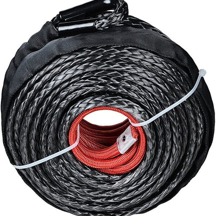 Winch Rope 29M Dyneema Synthetic Car Tow Recovery Cable 4WD BLK - salelink.co.nz