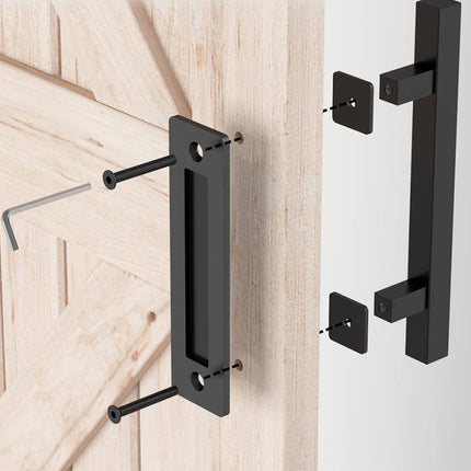 12'' Barn Door Handle Black - salelink.co.nz