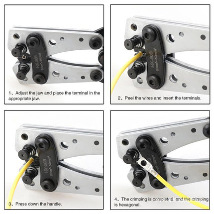 6 - 50 mm2 Anderson Plug Crimp Crimping Tool Battery Cable Lug Hex Crimper - salelink.co.nz