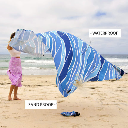 Waterproof Sandproof Beach Blanket 210x200cm - salelink.co.nz