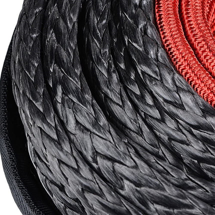 Winch Rope 29M Dyneema Synthetic Car Tow Recovery Cable 4WD BLK - salelink.co.nz