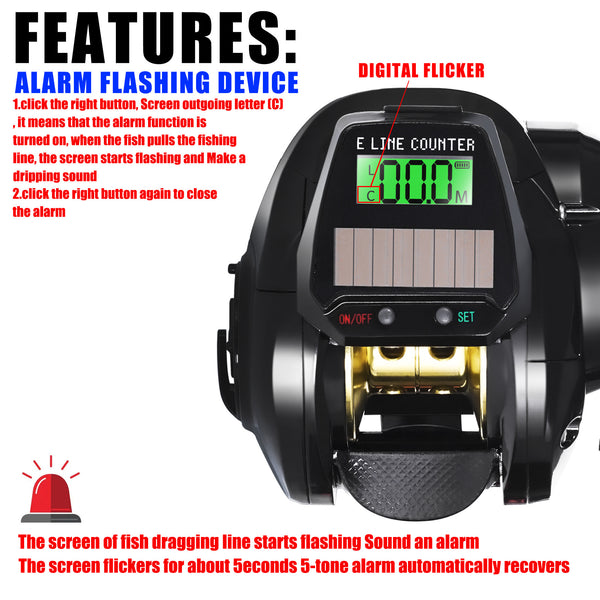 7.2:1 Gear Electronic Baitcasting Fishing Reel Variable Speed Adjustment