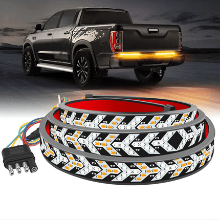 LED Tailgate Light Bar Strip 12V Flexible Switchback Red Amber Turn Signal Light - salelink.co.nz