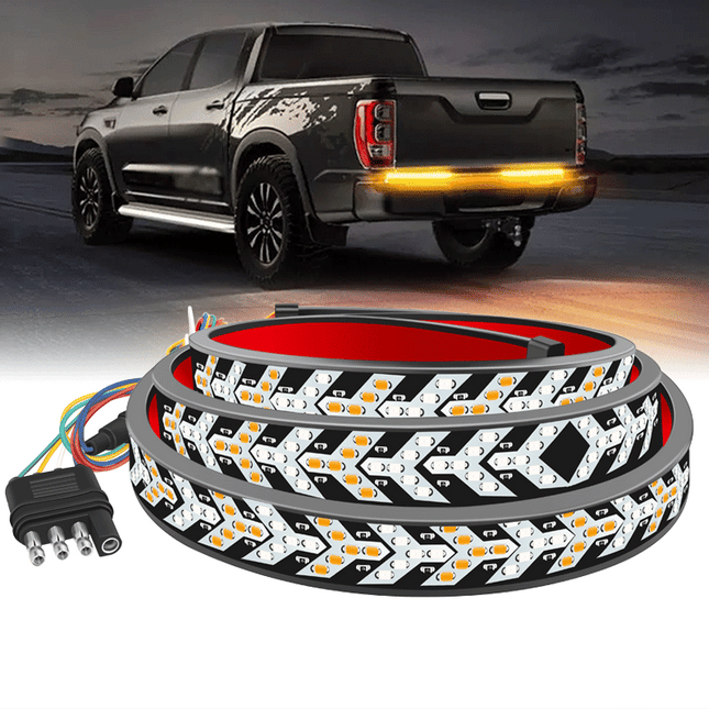 LED Tailgate Light Bar Strip 12V Flexible Switchback Red Amber Turn Signal Light - salelink.co.nz