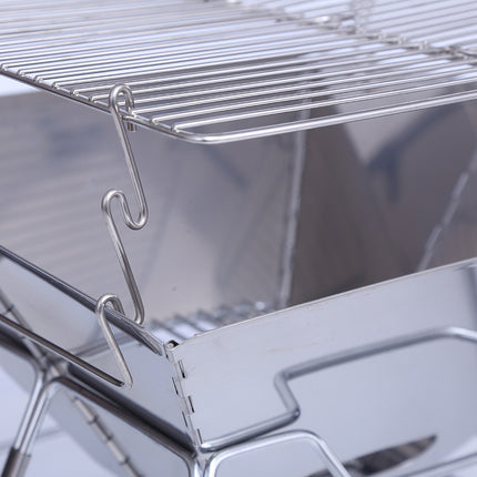 Folding BBQ Campfire Grill Barbeque Portable Camping Grill - salelink.co.nz