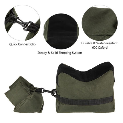 Shooting Range Sand Bag Set Rifle Bench Rest Stand Front Rear Bag Hunting - salelink.co.nz