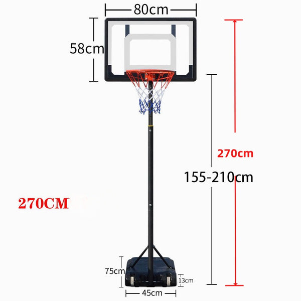 Portable Height Adjustable Basketball Stand Kit 270cm