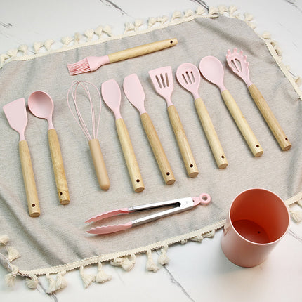 Mini Kids Silicone Cooking Utensils Set Cookware Kitchen - salelink.co.nz