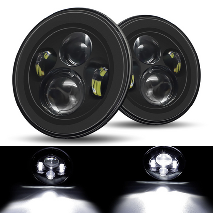 Pair 7'' Inch Round LED Headlights For Jeep Wrangler TJ JK 1997-2017 Motorcycle