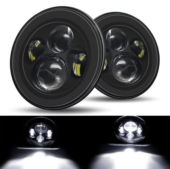 Pair 7'' Inch Round LED Headlights For Jeep Wrangler TJ JK 1997-2017 Motorcycle