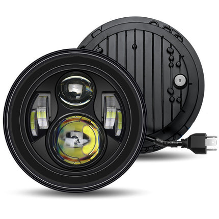 Pair 7'' Inch Round LED Headlights For Jeep Wrangler TJ JK 1997-2017 Motorcycle