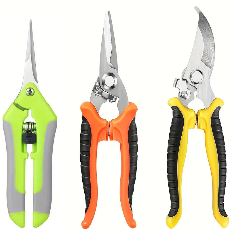 3PCS Garden Pruning Scissors Shears Clippers Set