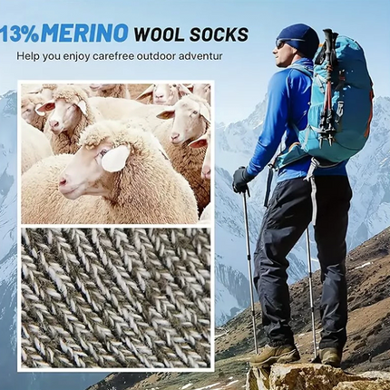 5 Pair Merino Wool Socks for Men Thick - salelink.co.nz