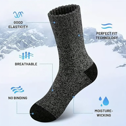 5 Pair Merino Wool Socks for Men Thick - salelink.co.nz