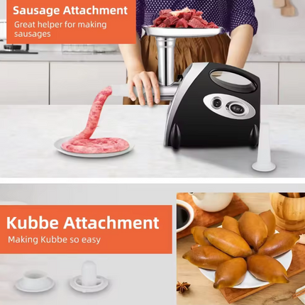 Electric Meat Grinder Mincer Sausage Filler Kibbe Maker Stuffer