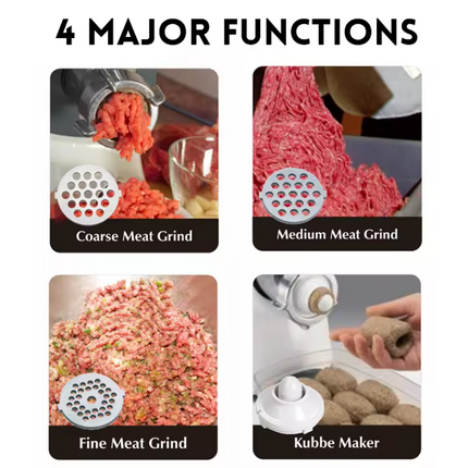 Electric Meat Grinder Mincer Sausage Filler Kibbe Maker Stuffer