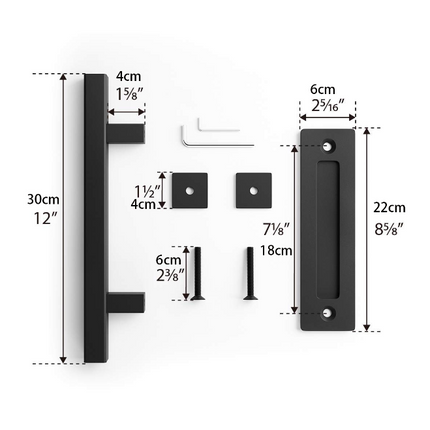 12'' Barn Door Handle Black - salelink.co.nz