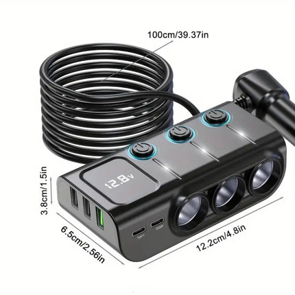 PD Fast Charging Car Lighter Adapter Splitter Cigarette Lighter Socket - salelink.co.nz