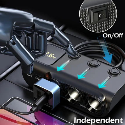 PD Fast Charging Car Lighter Adapter Splitter Cigarette Lighter Socket - salelink.co.nz