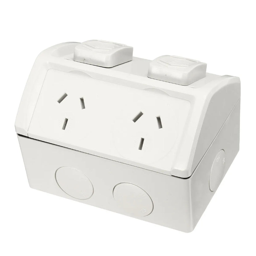 Weatherproof Double GPO Power Point Outlet 10Amp IP53