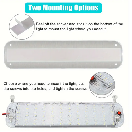 12V 24V LED Car Interior Lights Roof Doom Light White Camper Van Boat Caravan