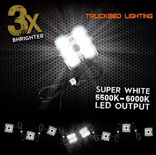 8PCS White LED Truck Pickup Bed Light Kit