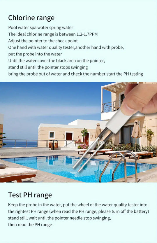 PH CL2 Chlorine Tester Pool SPA Water Quality Tester