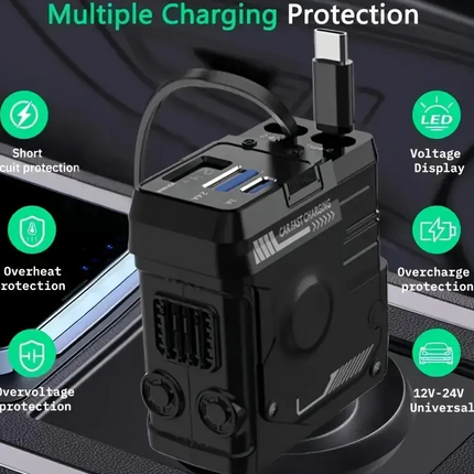 Cigarette Light Adapter Charger with Type C Cable - salelink.co.nz